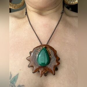 Third eye pinecone necklace